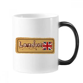 Dıythinker 350 ml Union Jack Uk Londra Damgası Britian Değişen Renk Kupa