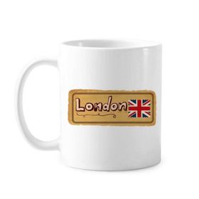 Dıythinker 350 ml Union Jack Uk Londra Damgası Britian Klasik Beyaz Çömlekçilik Seramik Saplı Kupa