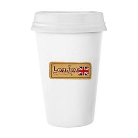Dıythinker 350 ml Union Jack Uk Londra Damgası Britian Klasik Kupa Beyaz Çömlekçilik Seramik Kupa