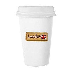 Dıythinker 350 ml Union Jack Uk Londra Damgası Britian Klasik Kupa Beyaz Çömlekçilik Seramik Kupa
