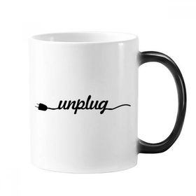 Dıythinker 350 ml Unplug Alıntılı Değişen Isıya Duyarlı Renk Kupa