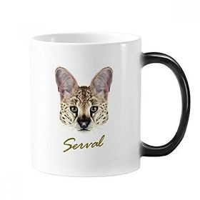 Dıythinker 350 ml Uzun Gözlü Benekli Vahşi Serval Hayvan Renk Kupa