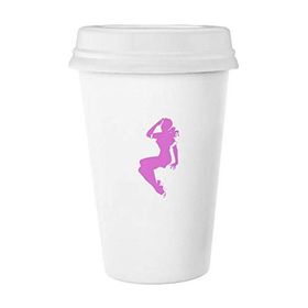 Dıythinker 350 ml Uzun Saçlı Kız Dolgun Güzellik Klasik Kupa Beyaz Çömlekçilik Seramik Kupa