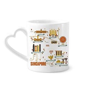 Dıythinker 350 ml Vintage Singapur Kent Simgesi Kupaları Seramik Kupa
