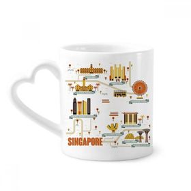 Dıythinker 350 ml Vintage Singapur Kent Simgesi Kupaları Seramik Kupa