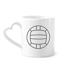 Dıythinker 350 ml Voleybol Spor Çizgi Çizim Desenli Kupaları Seramik Kupa