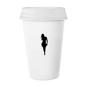Dıythinker 350 ml Walk Hot Beautiful Woman Stand Klasik Kupa Beyaz Çömlekçilik Seramik Kupa