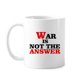 Dıythinker 350 ml War Is Not The Answer Love Peace World Klasik Beyaz Çömlekçilik Seramik Saplı Kupa