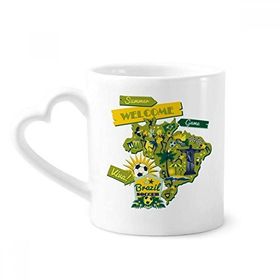 Dıythinker 350 ml Welcom Brezilya Yaz Futbol Kupaları Seramik Kupa