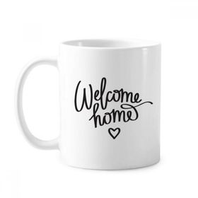Dıythinker 350 ml Welcome Home Alıntı Klasik Kupa Beyaz Çömlekçilik Seramik Kupa