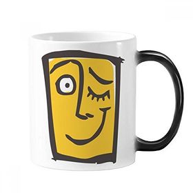 Dıythinker 350 ml Wink Soyut Yüz Eskizi İfadeleri Çevrimiçi Sohbet Renk Kupa