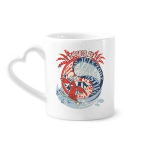 Dıythinker 350 ml World Beach Istakoz Deniz Organizma Kupaları Seramik Kupa
