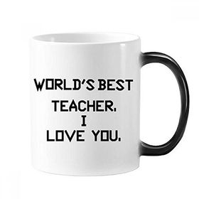 Dıythinker 350 ml World Best Deskmateã¯Ã'I Love You.Student Quote Morphing Isıya Duyarlı Değişen Renk Kupa