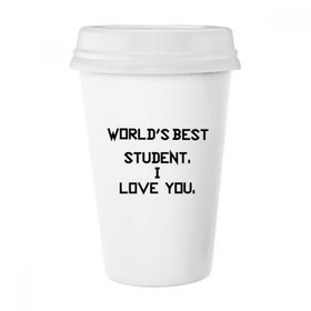 Dıythinker 350 ml World Best Studentã¯å'I Love You.Öğrenci Alıntı Klasik Kupa