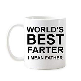 Dıythinker 350 ml World's Best Farter I Mean Father Kelimeler Sözler Aile Yaratıcı Tasarım Klasik Kupa