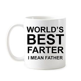 Dıythinker 350 ml World's Best Farter I Mean Father Kelimeler Sözler Aile Yaratıcı Tasarım Klasik Kupa