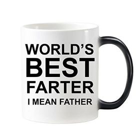 Dıythinker 350 ml World's Best Farter I Mean Father Kelimeler Sözler Aile Yaratıcı Tasarım Renk Kupasi