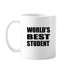 Dıythinker 350 ml World's Best Student Teacher Quote Klasik Kupa Beyaz Çömlekçilik Seramik Kupa