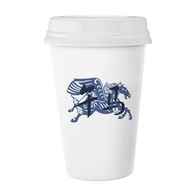 Dıythinker 350 ml Yeni At Yılı Hayvan Çin Zodyak Klasik Kupa Beyaz Çömlekçilik Seramik Kupa