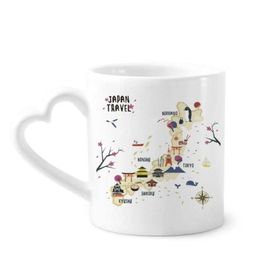 Dıythinker 350 ml Yerel Japon Seyahat haritası Kupaları Seramik Kupa Seramik Kupa