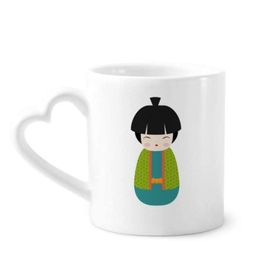 Dıythinker 350 ml Yeşil Kimono Bebek Sanatı Japon Kupaları Seramik Kupa