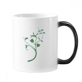 Dıythinker 350 ml Yeşil Yapraklar Dallar Çiçekler Değişen Renk Kupa