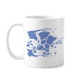 Dıythinker 350 ml Yılan Yılı Hayvan Çin Zodyak Boya Fırçası Kupa Beyaz Seramik Kupa