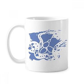 Dıythinker 350 ml Yılan Yılı Hayvan Çin Zodyak Boya Fırçası Kupa Beyaz Seramik Kupa