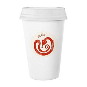 Dıythinker 350 ml Yılan Yılı Hayvan Çin Zodyak Kırmızı Klasik Kupa