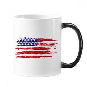 Dıythinker 350 ml Yıldızlar ve Çizgiler Hava Fırçalama Amerika Bayrağı Ülke Renk Kupa