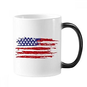 Dıythinker 350 ml Yıldızlar ve Çizgiler Hava Fırçalama Amerika Bayrağı Ülke Renk Kupa