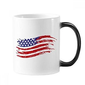 Dıythinker 350 ml Yıldızlar ve Çizgiler Özel Amerika Ülke Bayrağı Renk Kupa