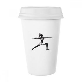 Dıythinker 350 ml Yoga Kız Keep Healthy Spor Silüeti Klasik Kupa