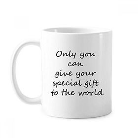 Dıythinker 350 ml You Can Give Gift To World İlham Verici Alıntı Sözler Klasik Kupa