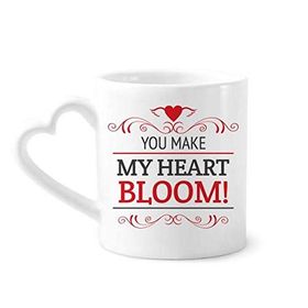 Dıythinker 350 ml You Make My Heart Bloom Sevgililer Günü Kupaları Seramik Kupa
