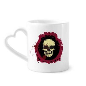 Dıythinker 350 ml Yuvarlak Tam Kafatası Cadılar Bayramı Kupaları Seramik Kupa