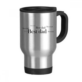 Dıythinker 368 ml Best Dad Festival Alıntı Paslanmaz Çelik Seyahat Seyahat Saplı Kupa