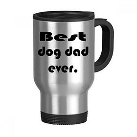 Dıythinker 368 ml Best Dog Dad Ever Festival Alıntı Paslanmaz Çelik Seyahat Seyahat Saplı Kupa