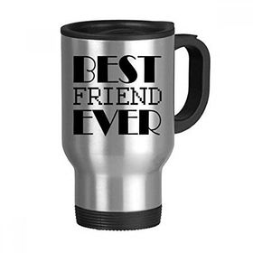 Dıythinker 368 ml Best Friend Ever Alıntılı Paslanmaz Çelik Seyahat Seyahat Tutacaklı Kupa