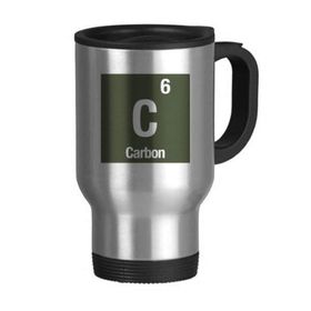 Dıythinker 368 ml C Karbon Kimyasal Element Bilim Paslanmaz Çelik Seyahat Bira Kulplu Kupa