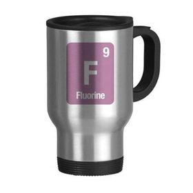 Dıythinker 368 ml F Florin Kimyasal Element Bilim Paslanmaz Çelik Seyahat Bira Kulplu Kupa