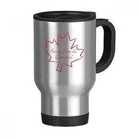 Dıythinker 368 ml Happy Canada Day 4. Temmuz Akçaağaç Yaprağı Basit Çizgi Çizim Paslanmaz Çelik Seyahat Seyahat Tutacaklı Kupa