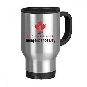Dıythinker 368 ml Happy Canada Day 4. Temmuz Akçaağaç Yaprağı Kanada Bayrağı Paslanmaz Çelik Seyahat Seyahat Tutacaklı Kupa