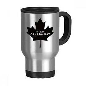 Dıythinker 368 ml Happy Canada Day 4. Temmuz Siyah Akçaağaç Yaprağı Paslanmaz Çelik Seyahat Seyahat Tutacaklı Kupa