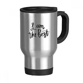 Dıythinker 368 ml I Am The Best Quote Paslanmaz Çelik Seyahat Seyahat Saplı Kupa