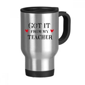 Dıythinker 368 ml It From My Teacher Öğrenci Sözü Paslanmaz Çelik Seyahat Seyahat Tutacaklı Kupa
