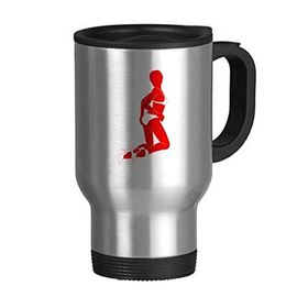 Dıythinker 368 ml Kırmızı Bikini Güzellik Kadın Paslanmaz Çelik Seyahat Kulplu Bira Kupa