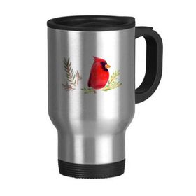 Dıythinker 368 ml Kuş Hayvan Magpie Kırmızı Paslanmaz Çelik Seyahat Kulplu Bira Kupa