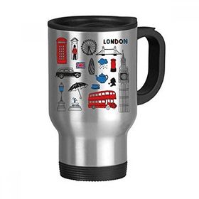 Dıythinker 368 ml London Big Ben Kabini Yağmur Posta Kutusu Paslanmaz Çelik Seyahat Seyahat Saplı Kupa