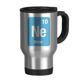 Dıythinker 368 ml Ne Neon Kimyasal Element Bilim Paslanmaz Çelik Seyahat Bira Kulplu Kupa